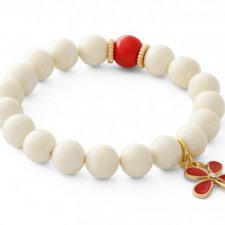 Ivory jade with red point & flower..