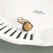 Sorbet - pierścionek z agatem trawionym