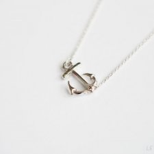 Rhodium Plated Anchor Necklace