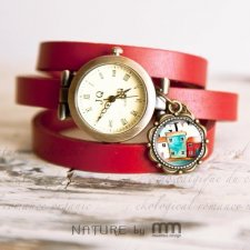 Zegarek+Kolczyki Domki Nadmorskie