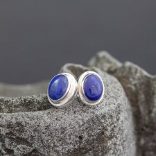 lapis lazuli w srebrze - kolczyki sztyfty