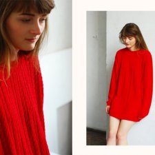 Red knitted sweater