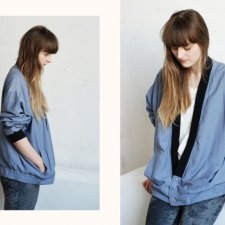 * Grey-blue vintage bomber jacket *