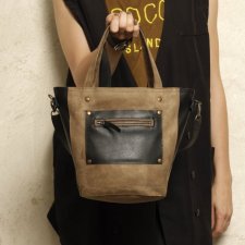 Mini Bucket Bag-czarna i oliwka