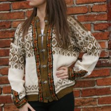 damski wzorzysty sweter lata 80s vintage