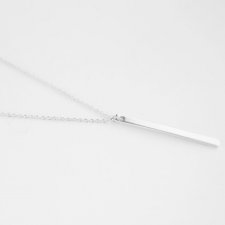 Rhodium Plated Vertical Bar Necklace