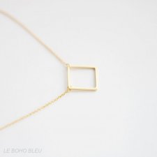 16k Gold Plated Square Necklace