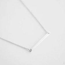 Rhodium Plated Horizontal Bar Necklace