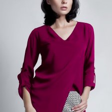 Kopertowa bluzka BLU 118 - amarantowy