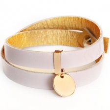 pink gold bransoletka skórzana