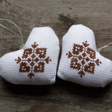 Dekoracja świąteczna - zestaw 2 serca (03)
