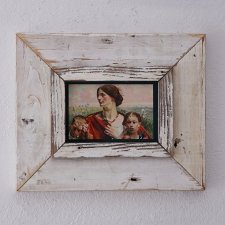 Vintage - Biała Ramka - stare drewno