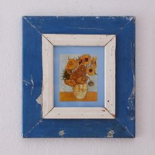 Vintage - Niebieska Ramka - stare drewno