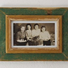 Vintage - Zielona Ramka - stare drewno
