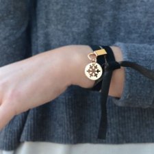 śnieżynka black bransoletka zamszowa