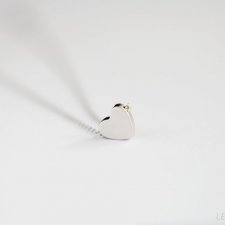 Rhodium Plated Matt Heart Necklace