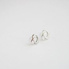 Rhodium Plated Pretzel Shaped Studs