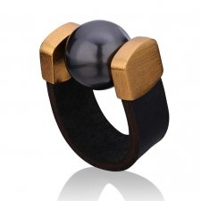 Pierścionek Black Pearl Ring in Gold