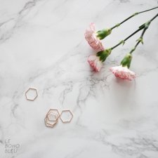 Rose Gold Plated Hexagon Shape Ring