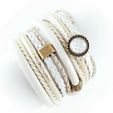 Biało-złota elegancka bransoletka