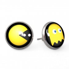 Pacman - kolczyki sztyfty - Egginegg