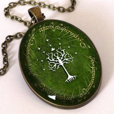 Drzewo gondoru - owalny medalion z łańcuszkiem - Egginegg
