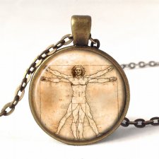 Człowiek witruwiański - medalion z łańcuszkiem - Egginegg