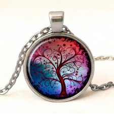 Kolorowe drzewo - medalion z łańcuszkiem - Egginegg