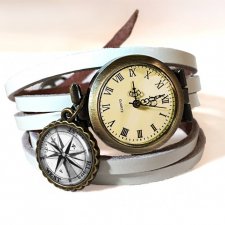 Busola - zegarek / bransoletka na skórzanym pasku - Egginegg