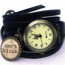 Don't blink - zegarek / bransoletka na skórzanym pasku - Egginegg
