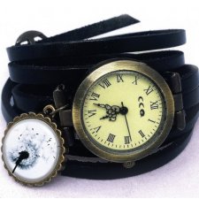 Dmuchawiec - zegarek / bransoletka na skórzanym pasku - Egginegg