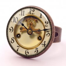 Stary zegar -  pierścionek regulowany - Egginegg
