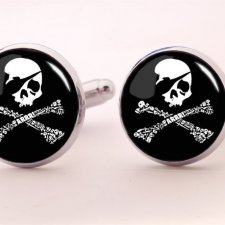 Czaszka piracka - spinki do mankietów - Egginegg