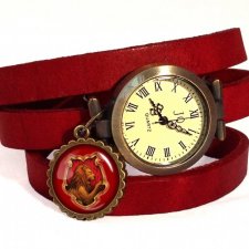 Gryffindor - zegarek / bransoletka na skórzanym pasku - Egginegg