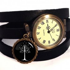 Drzewo Gondoru - zegarek / bransoletka na skórzanym pasku - Egginegg