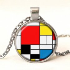 Mondrian - medalion z łańcuszkiem - Egginegg