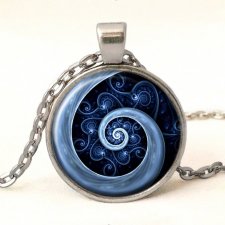 Niebieska spirala - medalion z łańcuszkiem - Egginegg