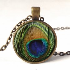Pawie oko - medalion z łańcuszkiem - Egginegg