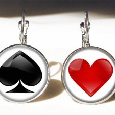 Pik i kier - duże kolczyki wiszące - Egginegg