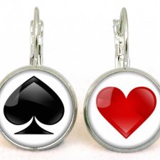 Pik i kier - małe kolczyki wiszące - Egginegg