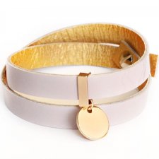 pink gold bransoletka skórzana