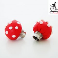 Nakrętki na Twoje wentylki  białe GrOsZkI czerweni  prezent