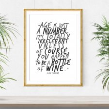 Plakat cytat Joan Collins - WINO - WINE --A3