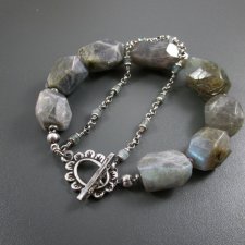 Bransoletka z labradorytu i apatytu