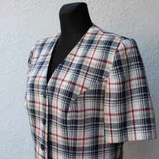 Marynarka w kratkę krótki rękaw duży rozmiar
