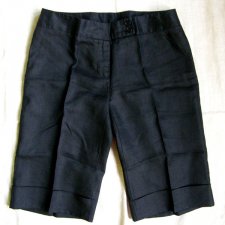 Czarne spodenki lniane Benetton