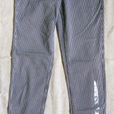 Nieużywane, bawełniane, elastyczne spodnie w paski, H&M rozm.42