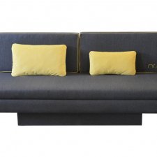 Sofa Mr. m grafitowa/żółta z funkcją spania