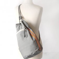 worek plecak - black&white&orange -