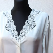 Piżama ecru z koronką